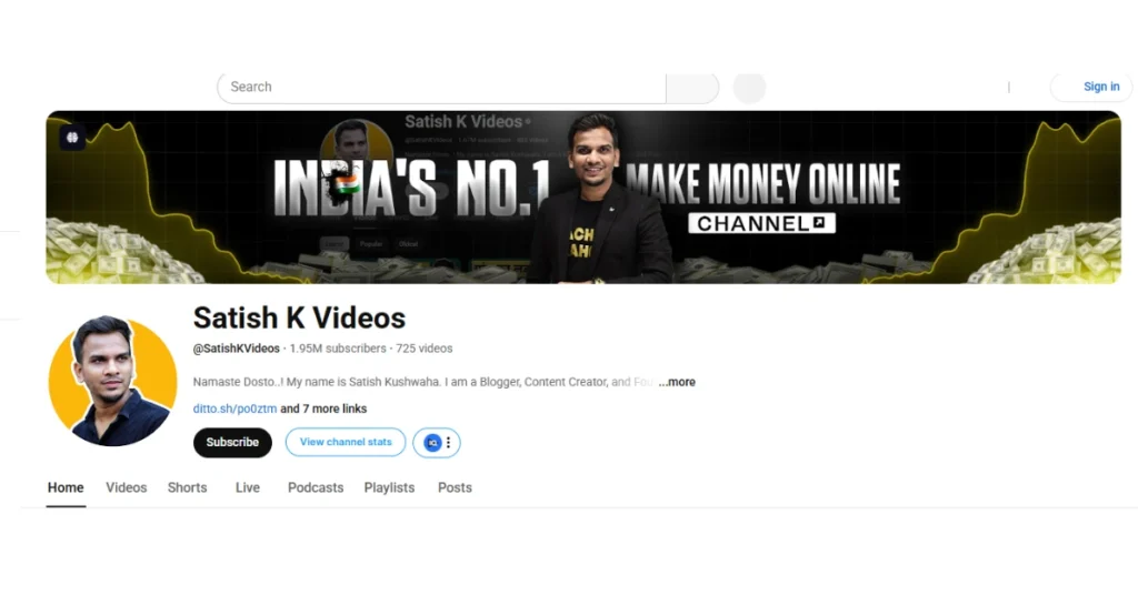 Blogger, Content Creator, and Founder of Satish K Videos